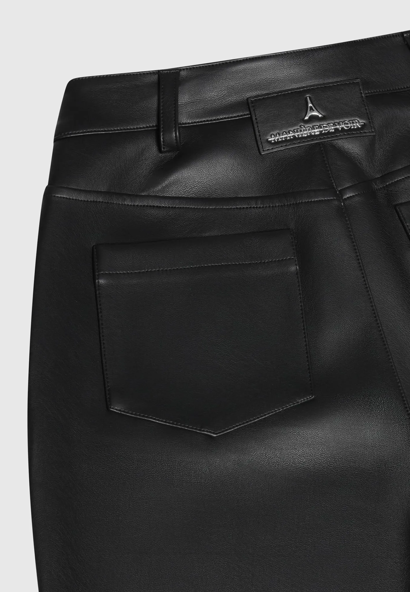 Vegan Leather Pintuck Popper Trousers -^Manière De Voir Discount