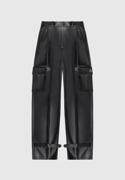 Vegan Leather Pleated Cargo Trousers -^Manière De Voir New