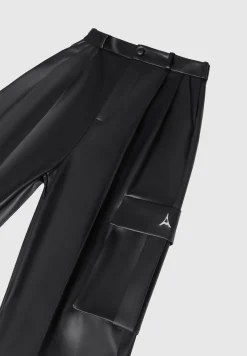 Vegan Leather Pleated Cargo Trousers -^Manière De Voir New