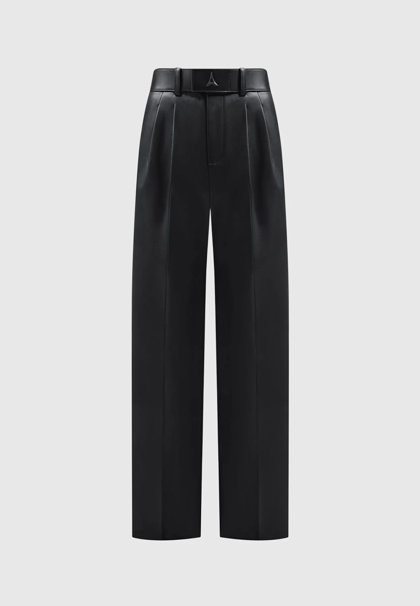 Vegan Leather Pleated Trousers with Eiffel Belt -^Manière De Voir Hot