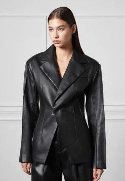 Vegan Leather Pleated Trousers with Eiffel Belt -^Manière De Voir Hot