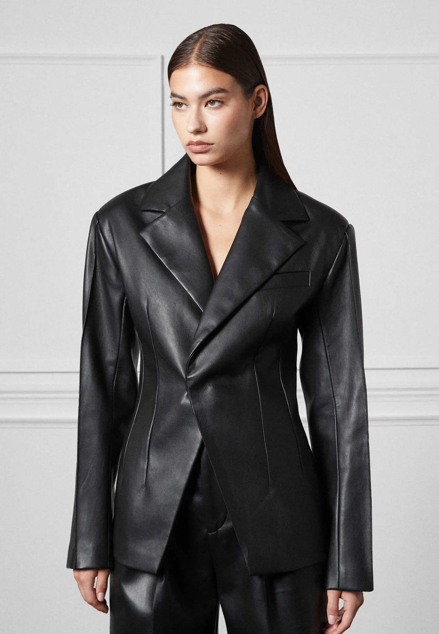 Vegan Leather Pleated Trousers with Eiffel Belt -^Manière De Voir Hot