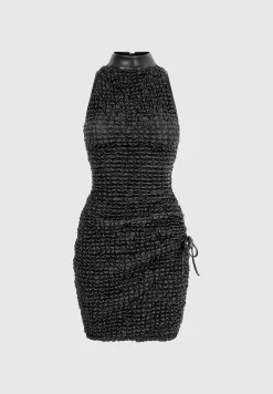 Vegan Leather Popcorn Texture Contour Dress -^Manière De Voir New