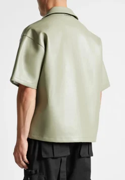 Vegan Leather Revere Shirt - Green^Manière De Voir Best