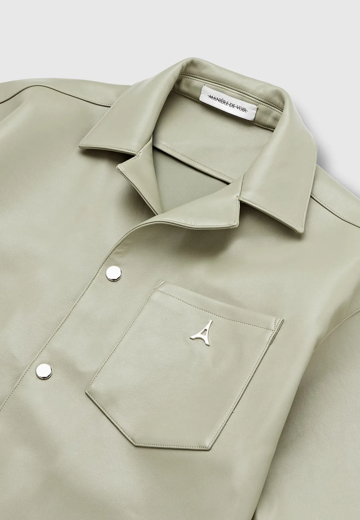 Vegan Leather Revere Shirt - Green^Manière De Voir Best