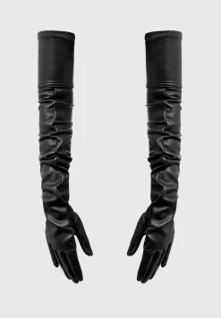 Vegan Leather Ruched Long Gloves -^Manière De Voir Best