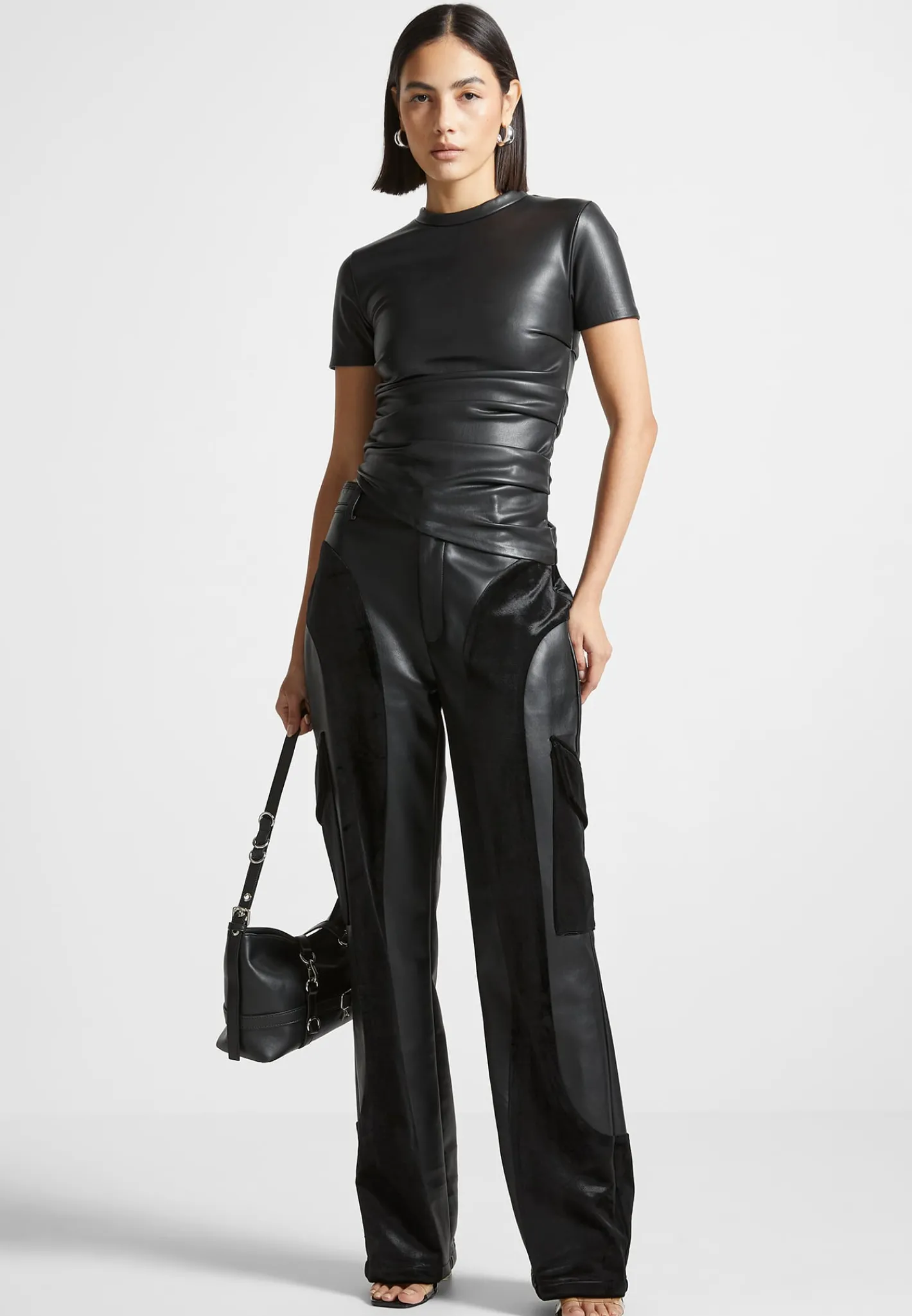 Vegan Leather Ruched T-Shirt -^Manière De Voir Outlet