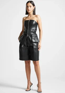 Vegan Leather Tailored City Shorts -^Manière De Voir Discount