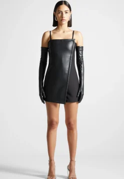 Vegan Leather Tailored Playsuit with Gloves -^Manière De Voir Discount