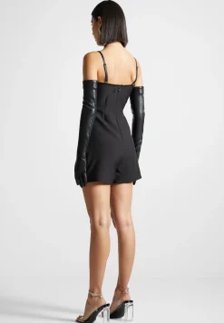 Vegan Leather Tailored Playsuit with Gloves -^Manière De Voir Discount