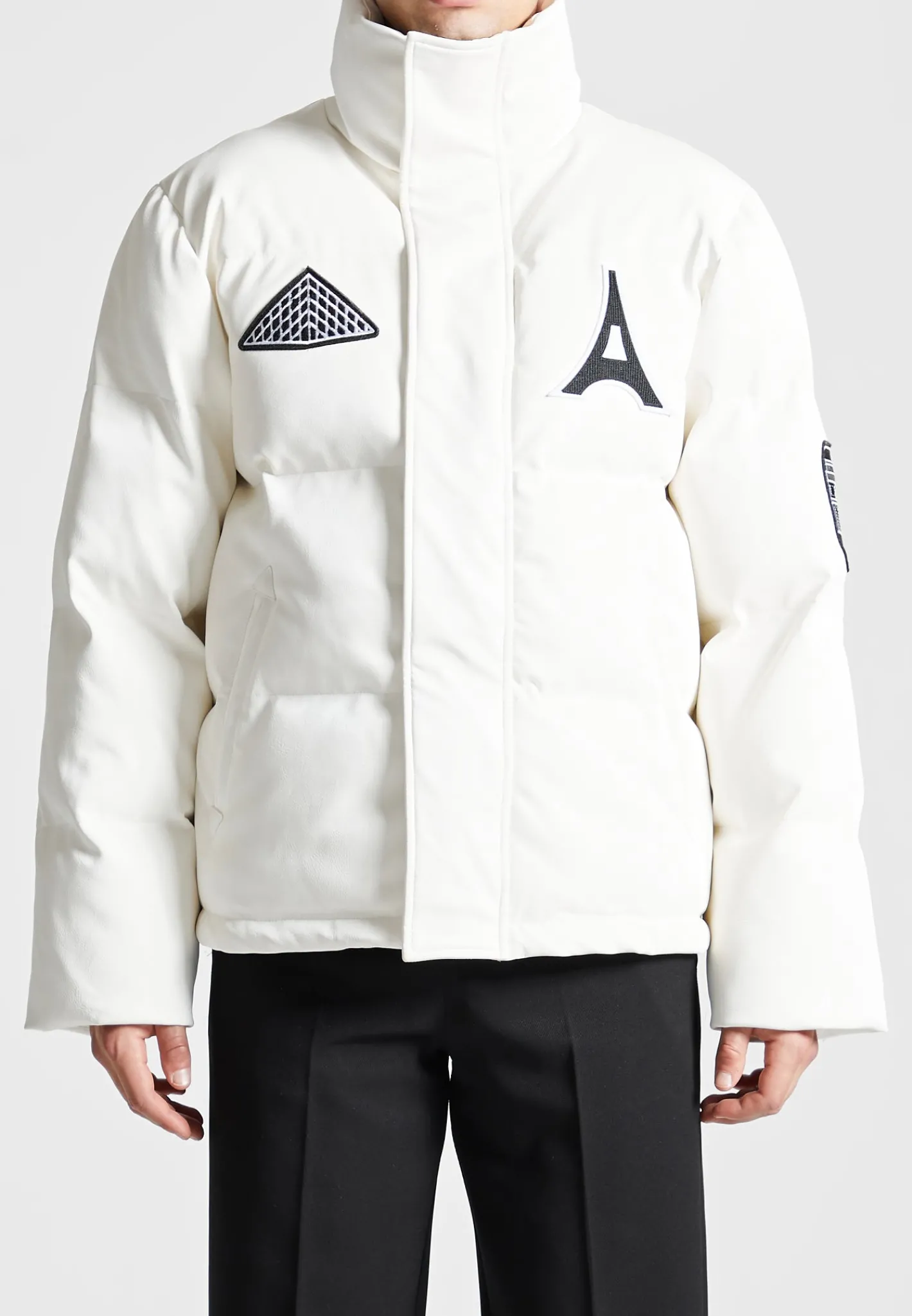Vegan Leather Varsity Puffer Jacket -^Manière De Voir Online