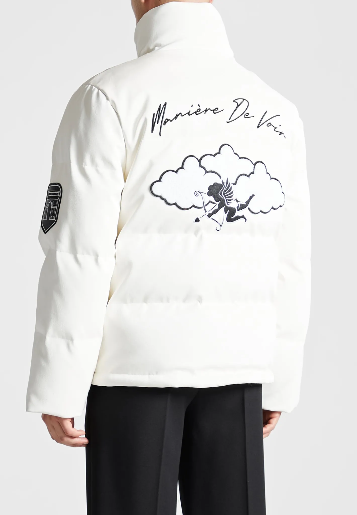 Vegan Leather Varsity Puffer Jacket -^Manière De Voir Online