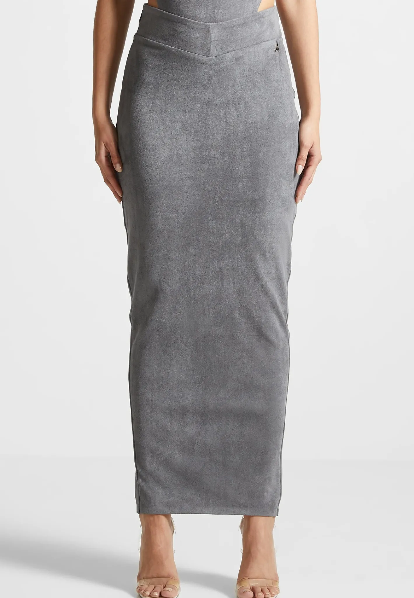 Vegan Suede Midaxi Skirt - Light Grey^Manière De Voir New