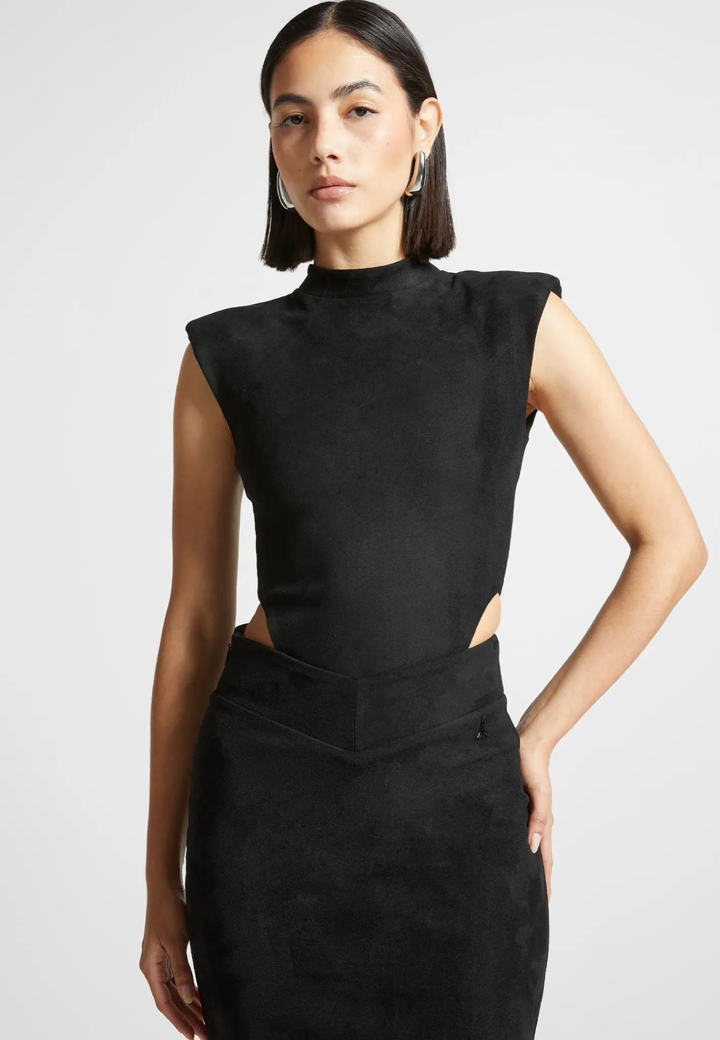 Vegan Suede Wide Shoulder Bodysuit -^Manière De Voir Outlet