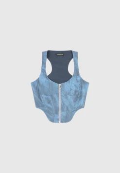 Vintage Marble Leather Corset Top - Washed^Manière De Voir Clearance