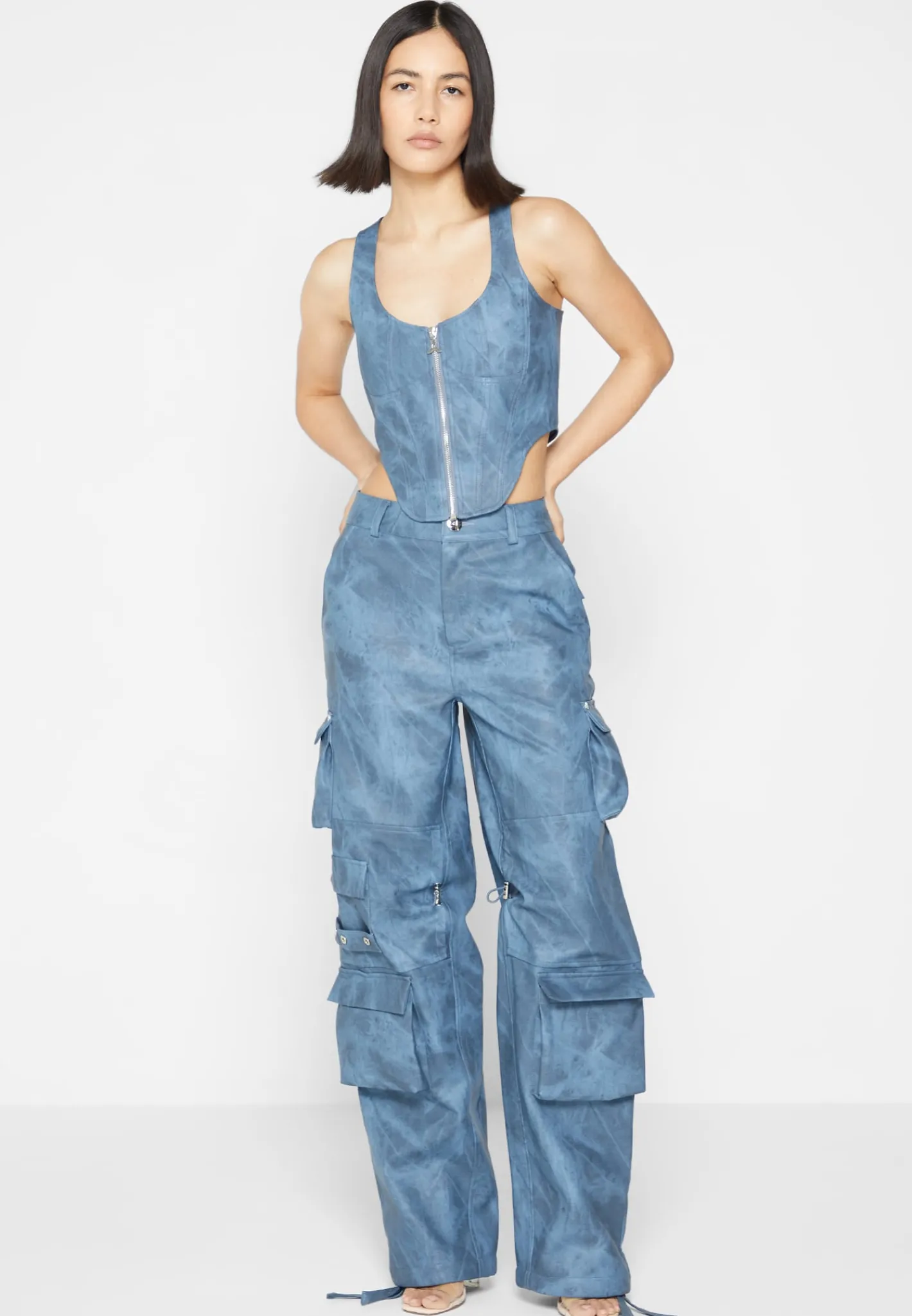 Vintage Marble Leather Corset Top - Washed^Manière De Voir Clearance