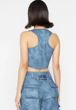 Vintage Marble Leather Corset Top - Washed^Manière De Voir Clearance