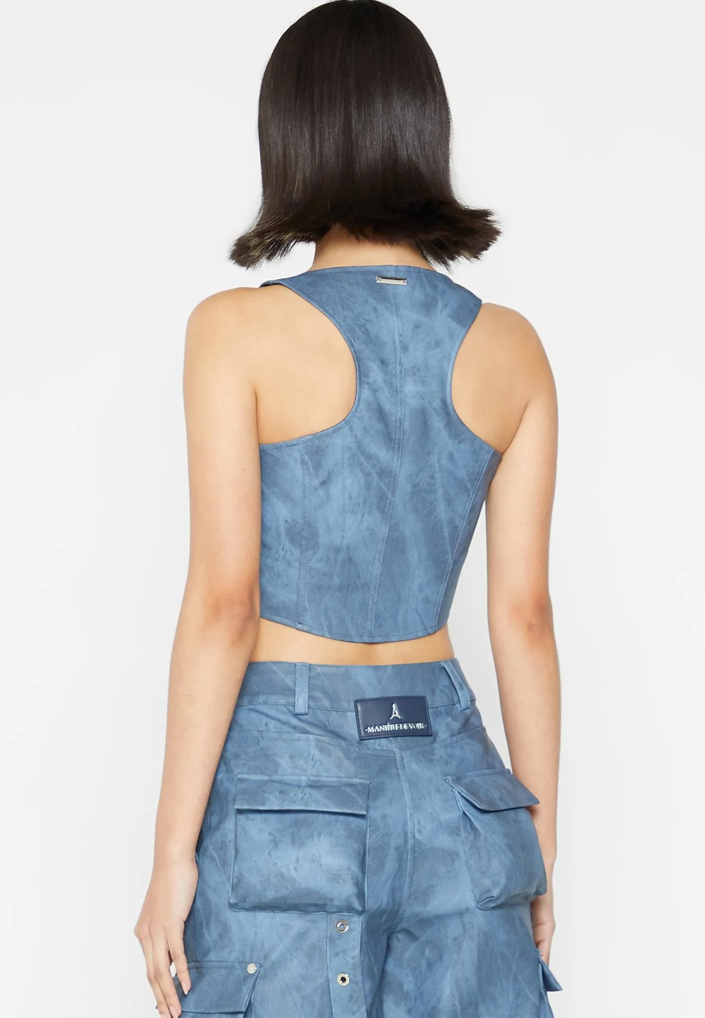 Vintage Marble Leather Corset Top - Washed^Manière De Voir Clearance