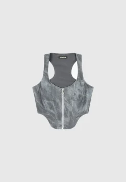 Vintage Marble Leather Corset Top - Washed^Manière De Voir Clearance
