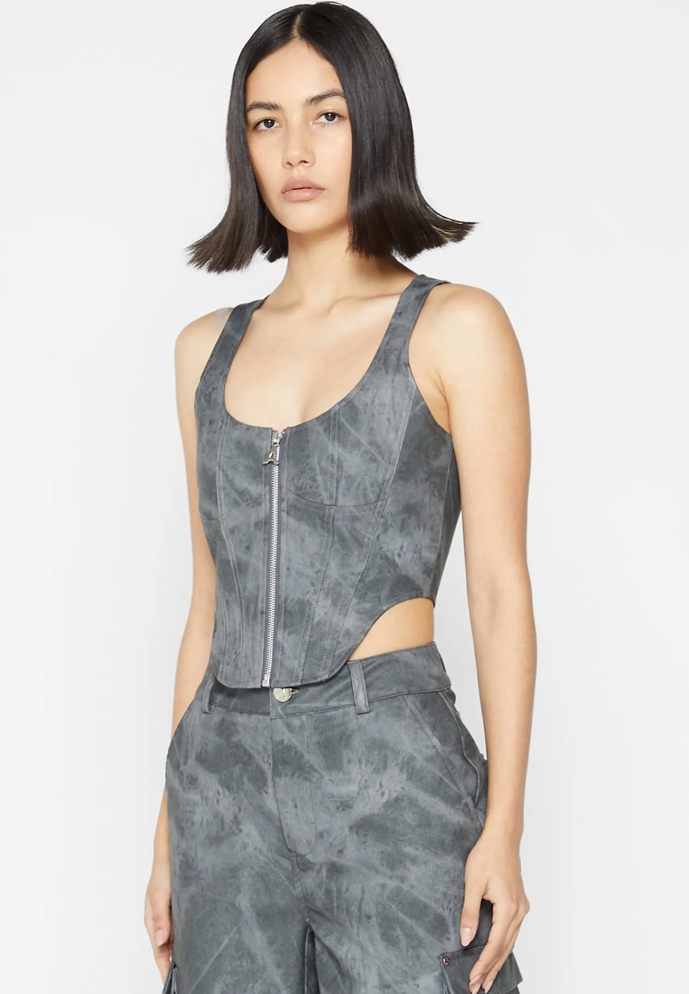 Vintage Marble Leather Corset Top - Washed^Manière De Voir Clearance