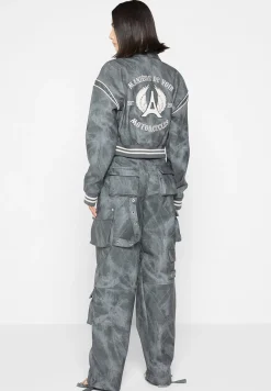 Vintage Marble Leather Varsity Jacket - Washed^Manière De Voir Hot