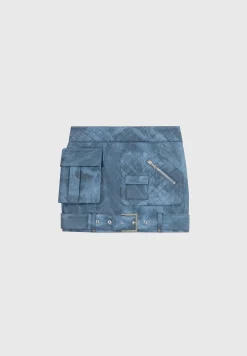 Vintage Vegan Leather Cargo Mini Skirt -^Manière De Voir Sale