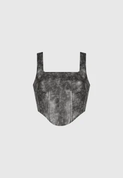 Vintage Vegan Leather Corset Top -^Manière De Voir Best