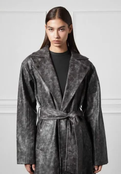 Vintage Vegan Leather Trench Coat -^Manière De Voir Hot