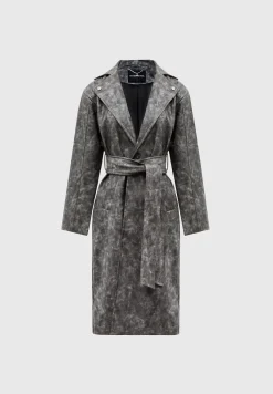 Vintage Vegan Leather Trench Coat -^Manière De Voir Hot
