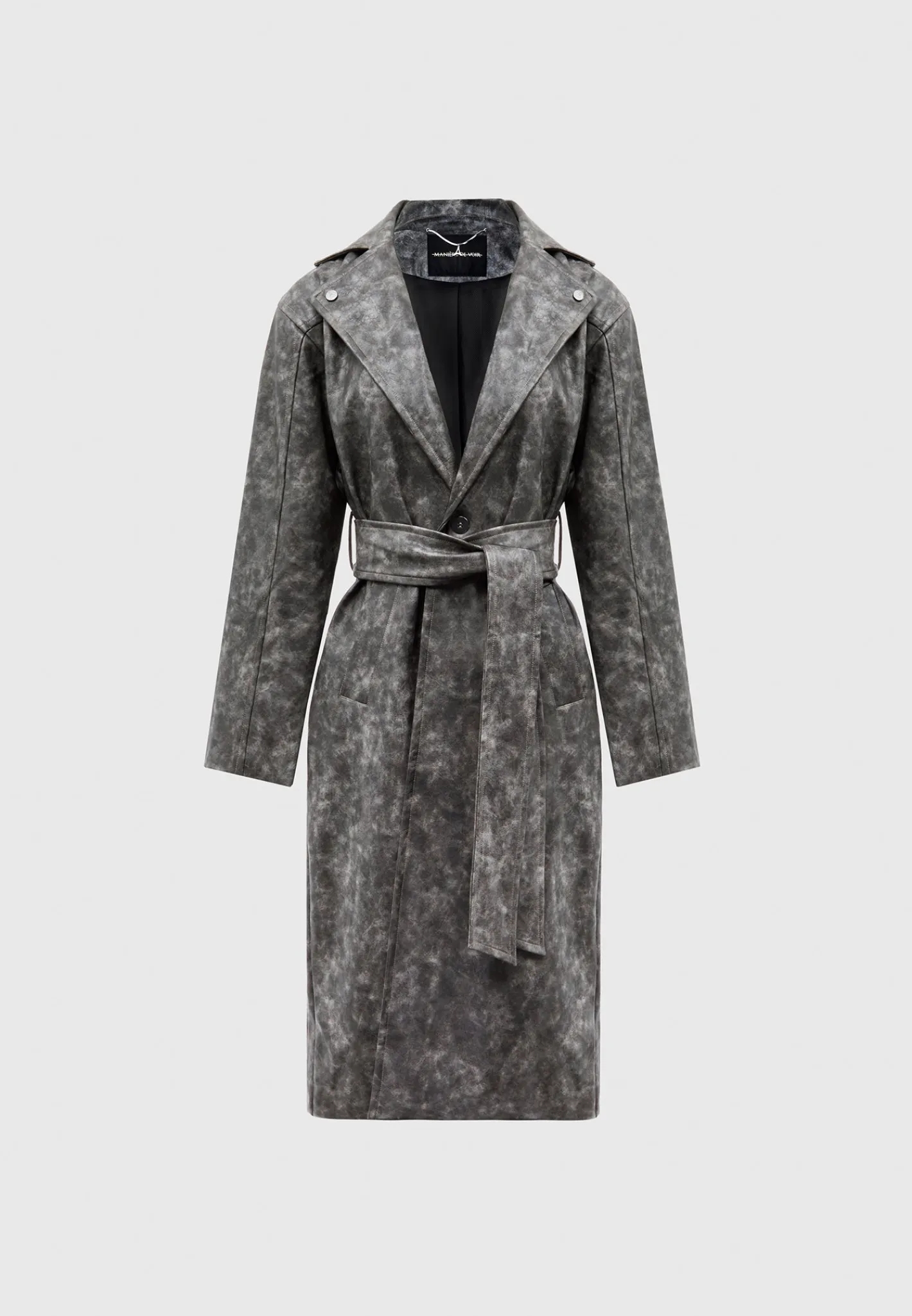 Vintage Vegan Leather Trench Coat -^Manière De Voir Hot