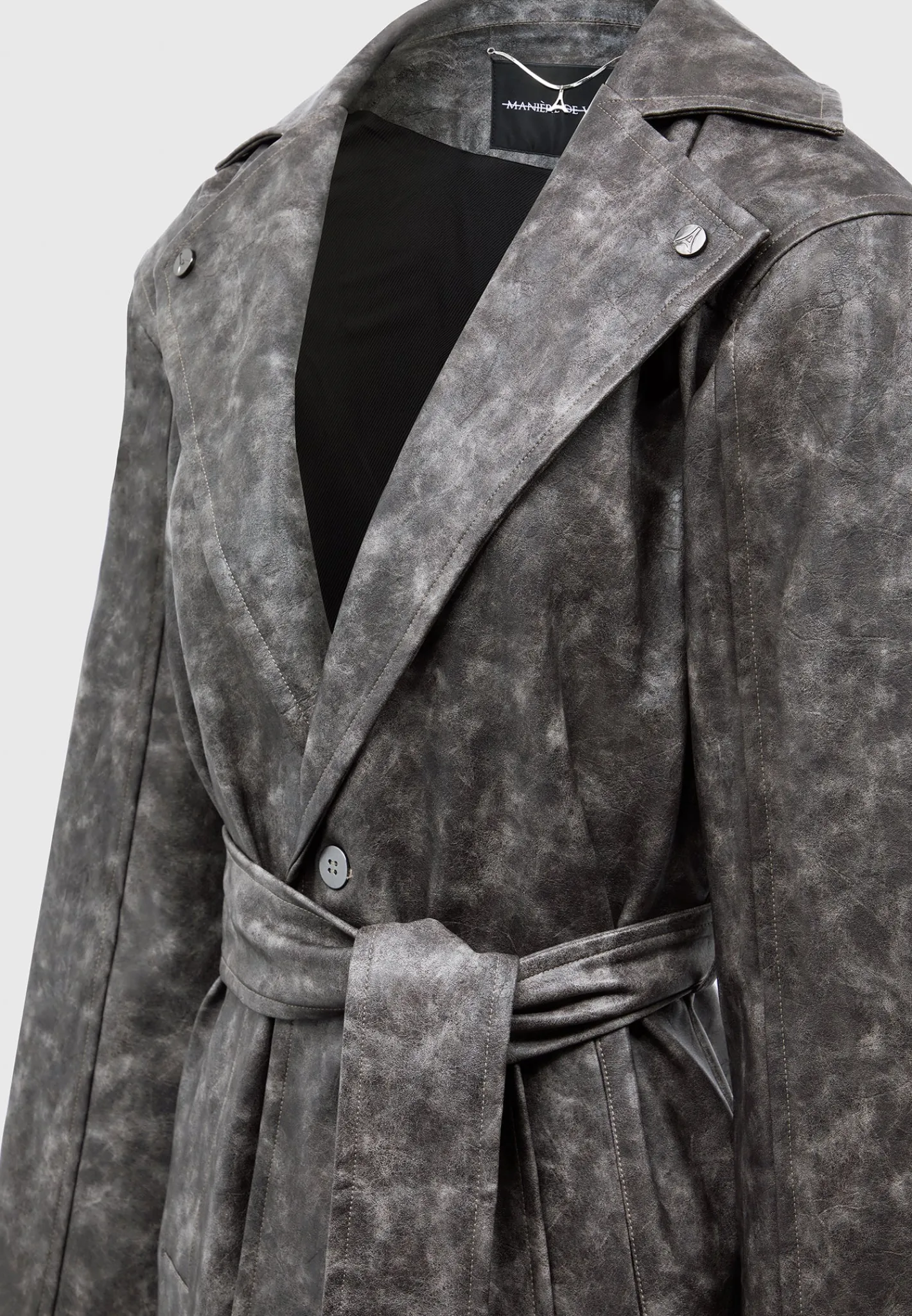 Vintage Vegan Leather Trench Coat -^Manière De Voir Hot