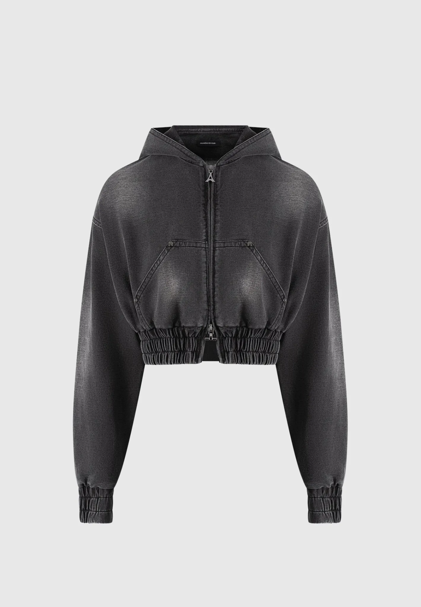 Washed Denim Jersey Hoodie - Washed Black^Manière De Voir Hot