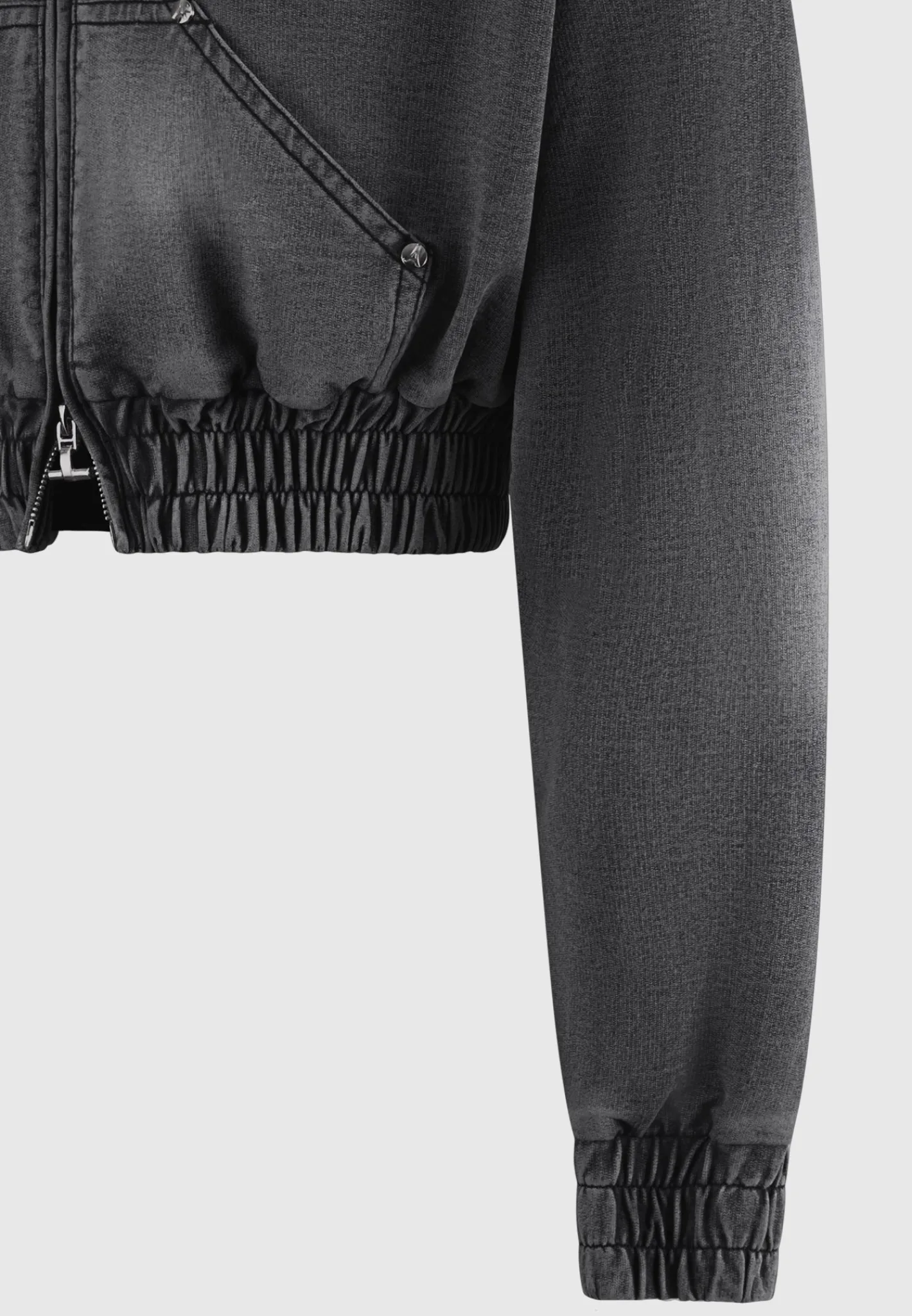 Washed Denim Jersey Hoodie - Washed Black^Manière De Voir Hot