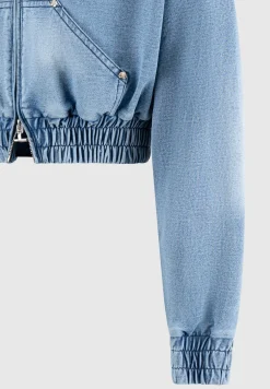 Washed Denim Jersey Hoodie - Mid Blue^Manière De Voir Fashion