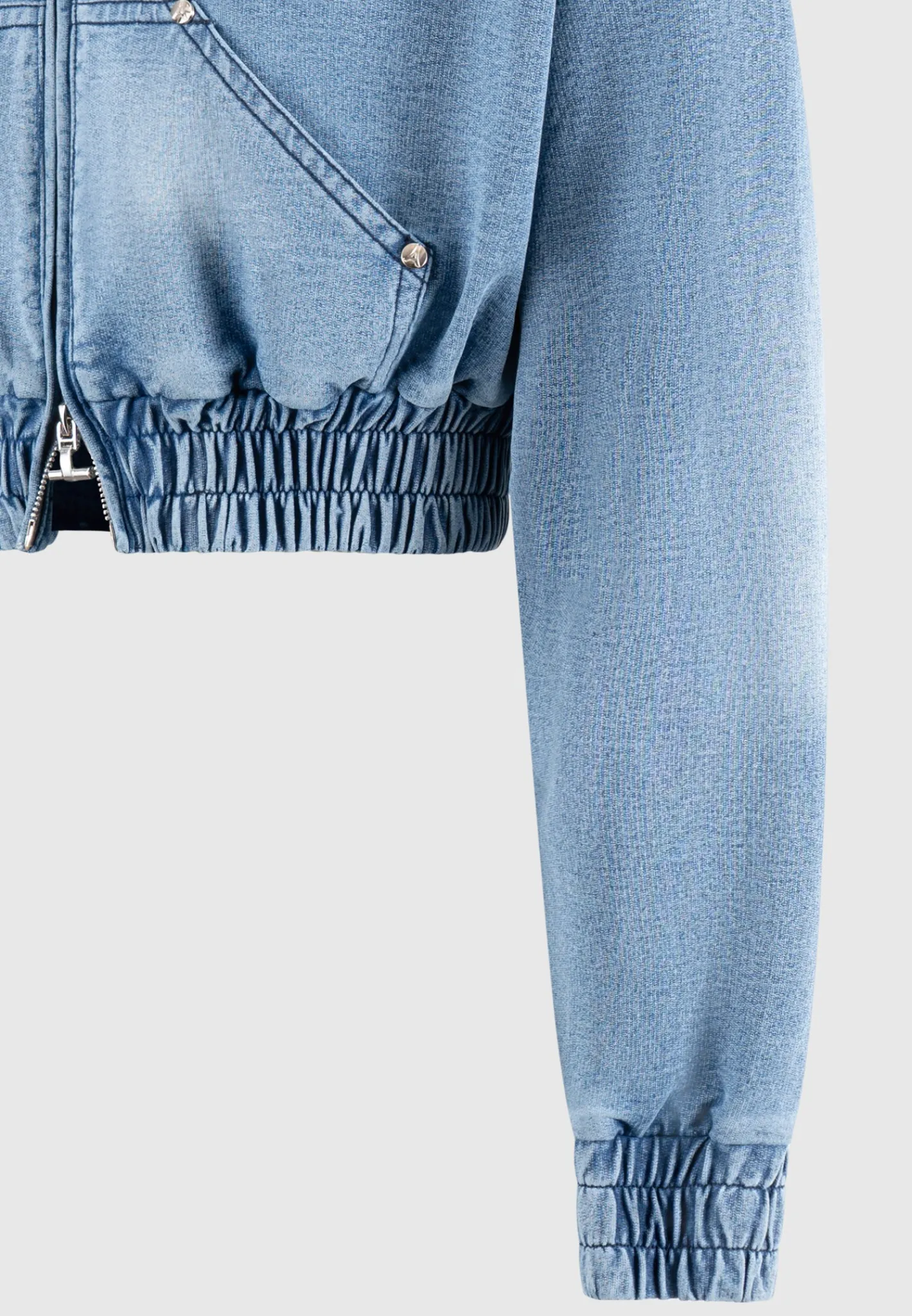 Washed Denim Jersey Hoodie - Mid Blue^Manière De Voir Fashion