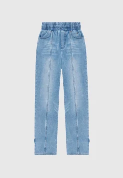 Washed Denim Jersey Joggers - Mid Blue^Manière De Voir Online