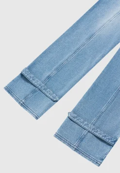 Washed Denim Jersey Joggers - Mid Blue^Manière De Voir Online