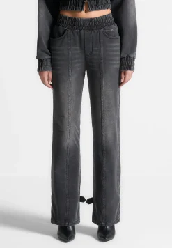 Washed Denim Jersey Joggers - Washed Black^Manière De Voir Outlet