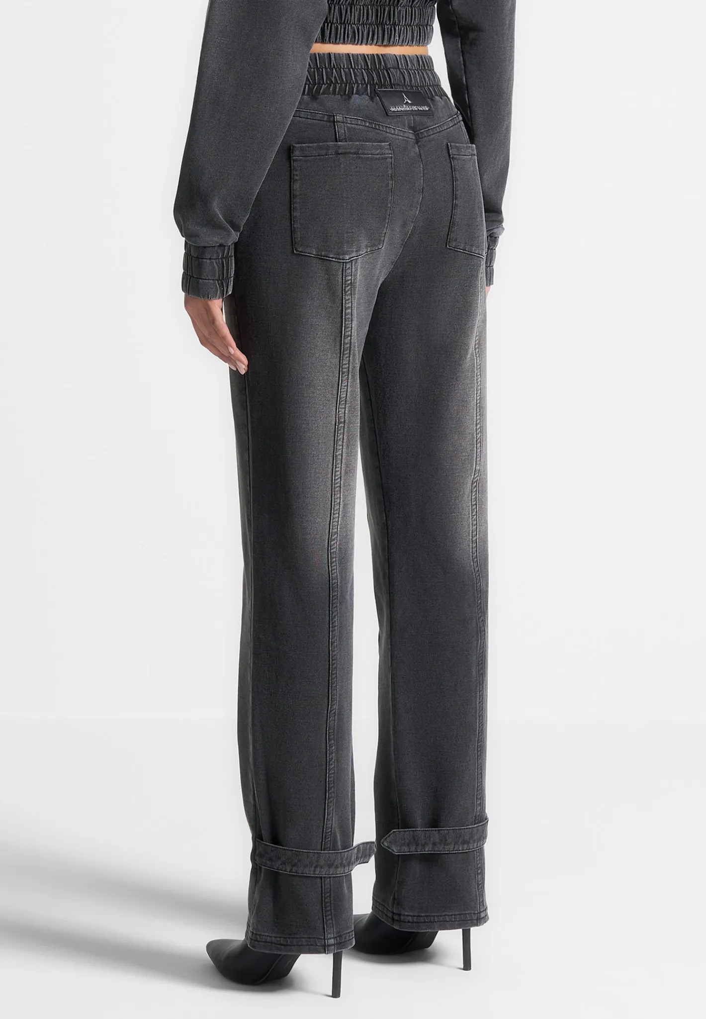 Washed Denim Jersey Joggers - Washed Black^Manière De Voir Outlet