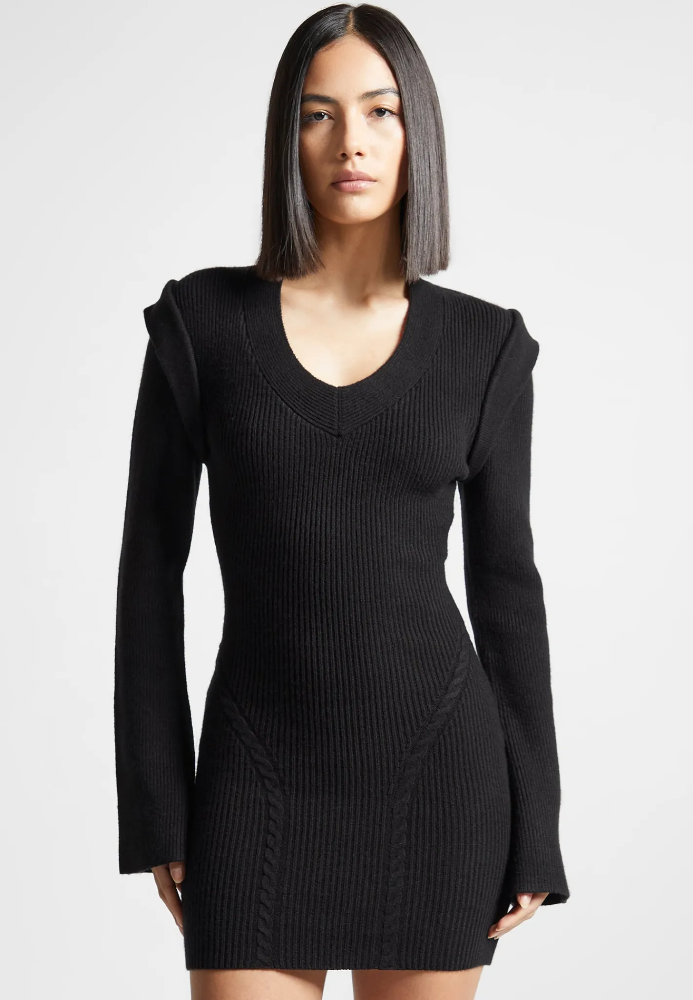 Wide Shoulder Knitted Contour Mini Dress -^Manière De Voir Sale