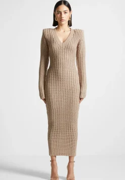 Wide Shoulder Knitted Midaxi Dress -^Manière De Voir Outlet