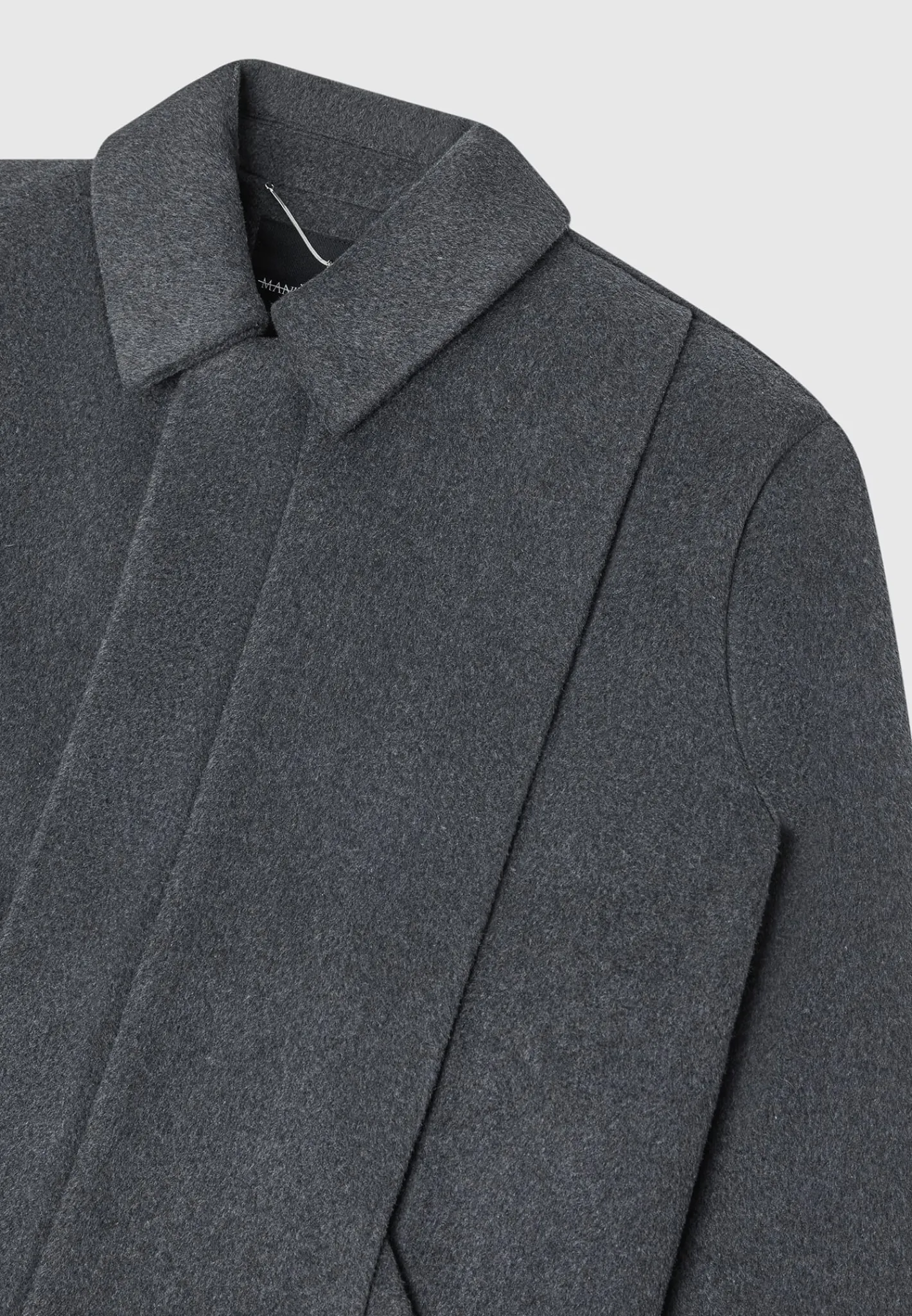 Wool Blend Boxy Jacket with Pleat - Charcoal Grey^Manière De Voir Online