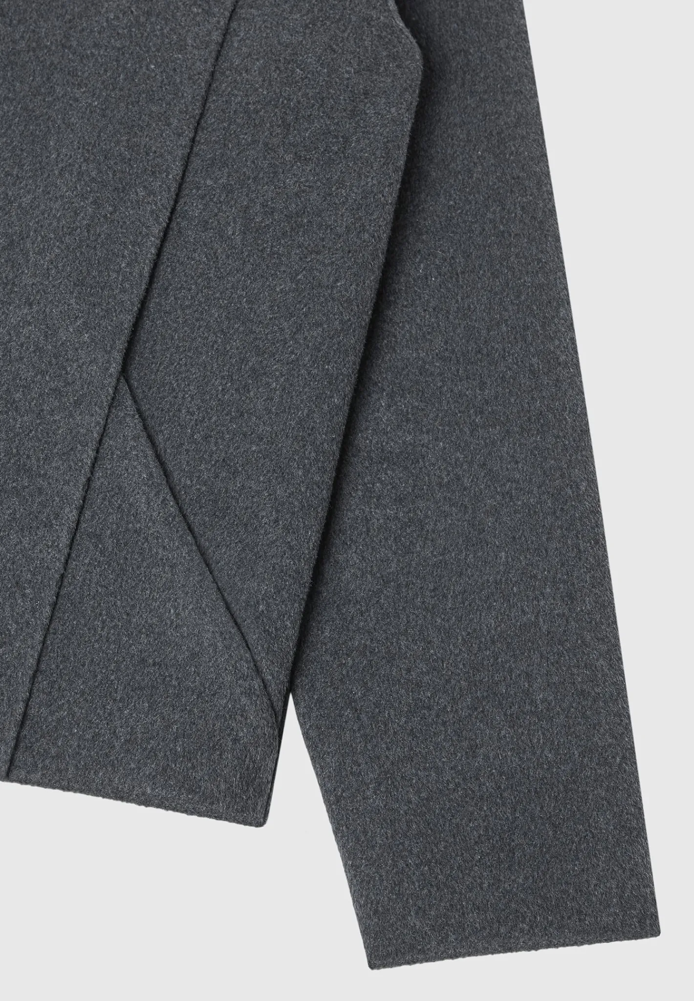 Wool Blend Boxy Jacket with Pleat - Charcoal Grey^Manière De Voir Online