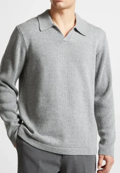 Wool Blend Knit Revere Long Sleeve Jumper -^Manière De Voir New