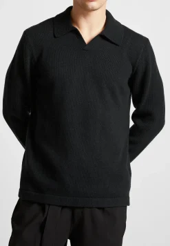 Wool Blend Knit Revere Long Sleeve Jumper -^Manière De Voir New