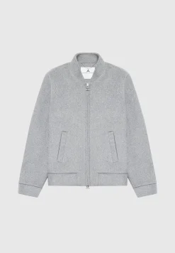 Wool Blend Marl Bomber Jacket - Light Grey^Manière De Voir Sale