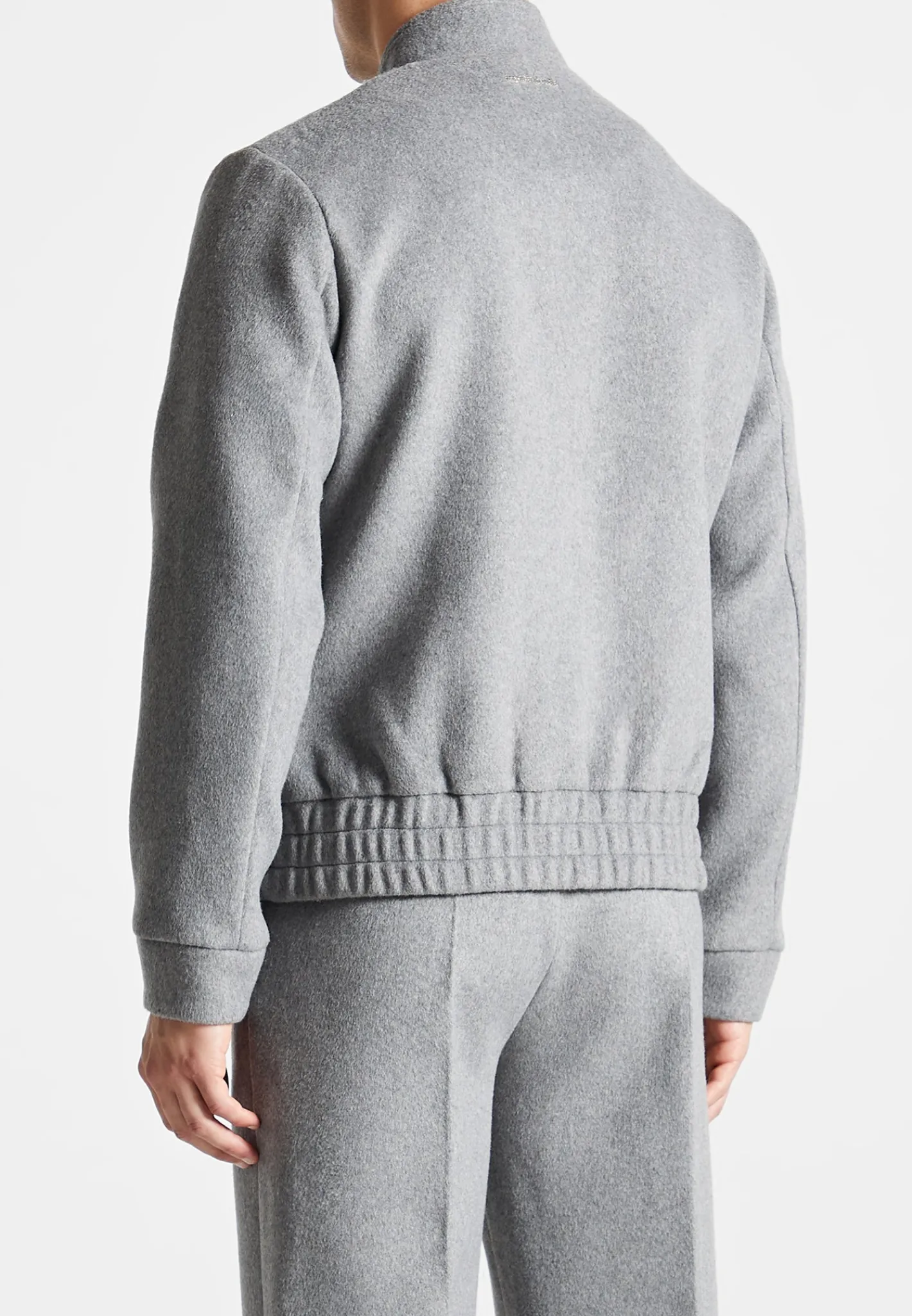 Wool Blend Marl Bomber Jacket - Light Grey^Manière De Voir Sale