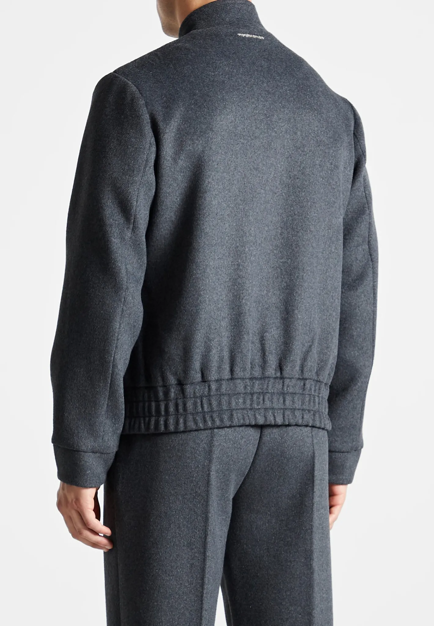Wool Blend Marl Bomber Jacket - Charcoal Grey^Manière De Voir Sale