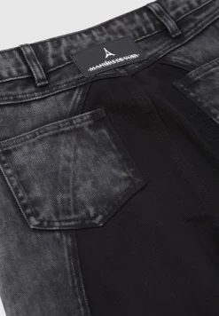 Zip Detail Denim Cargo Pants - Washed Black^Manière De Voir Outlet