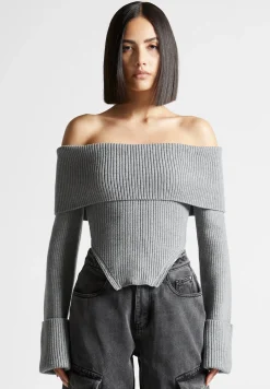 Zip Detail Knit Bandeau Top -^Manière De Voir Discount